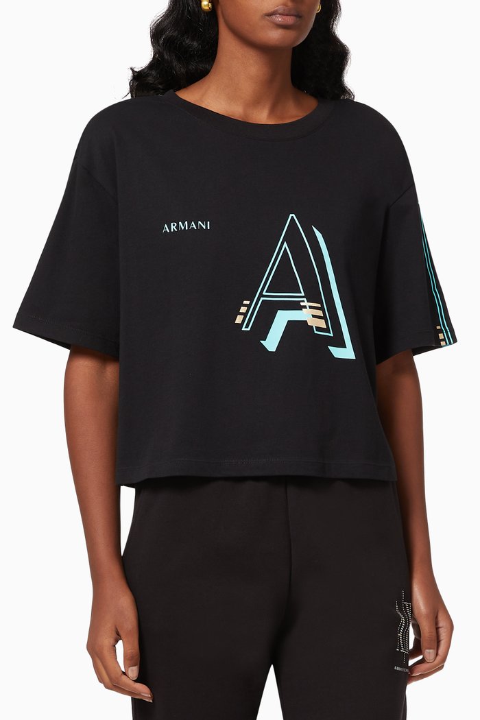 

AX Logo Crop T-shirt, Black