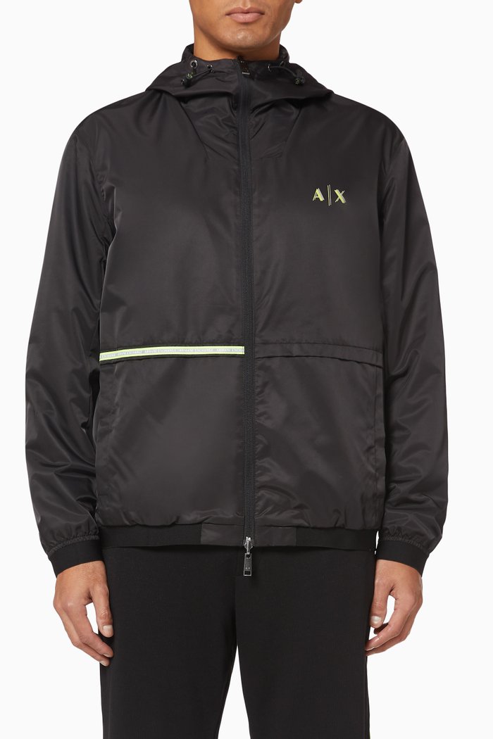 

Neon Logo Windbreaker, Black
