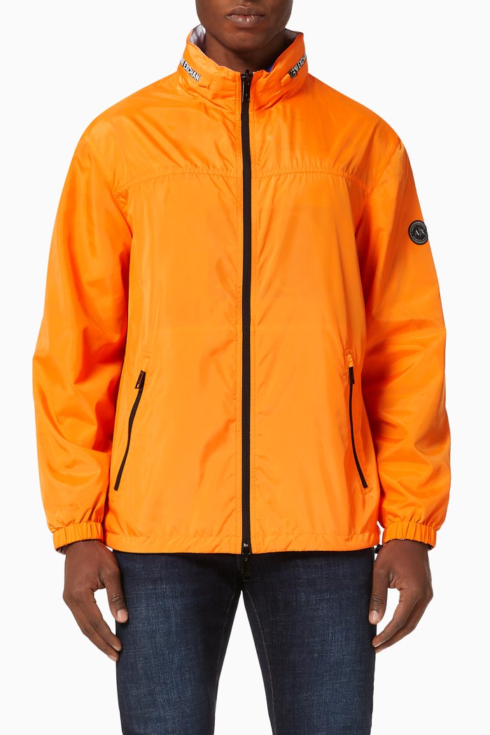 

AX Reversible Hooded Nylon Windbreaker, Multicolour