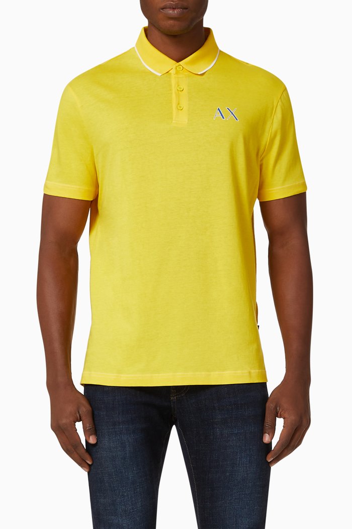 

AX Logo Cotton Polo Shirt, Yellow