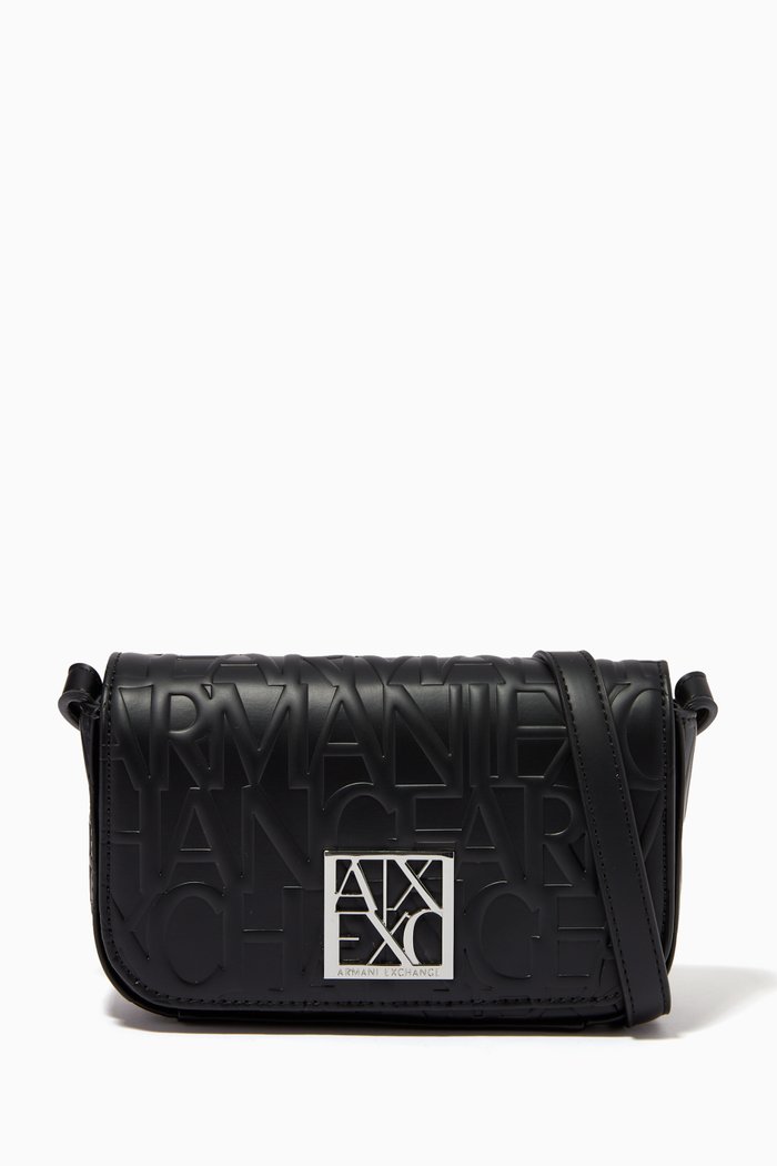 

Mini Shoulder Crossbody Bag in Faux Leather, Black