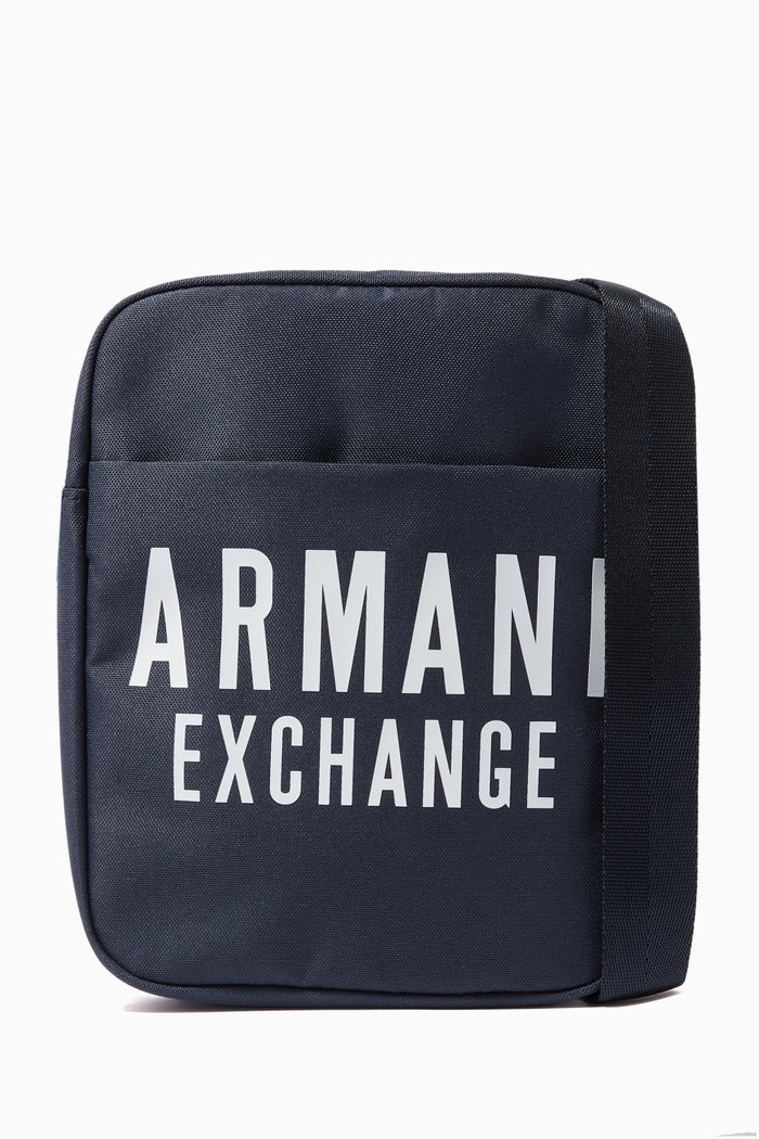 Logo Shoulder Bag in Nylon, Blue