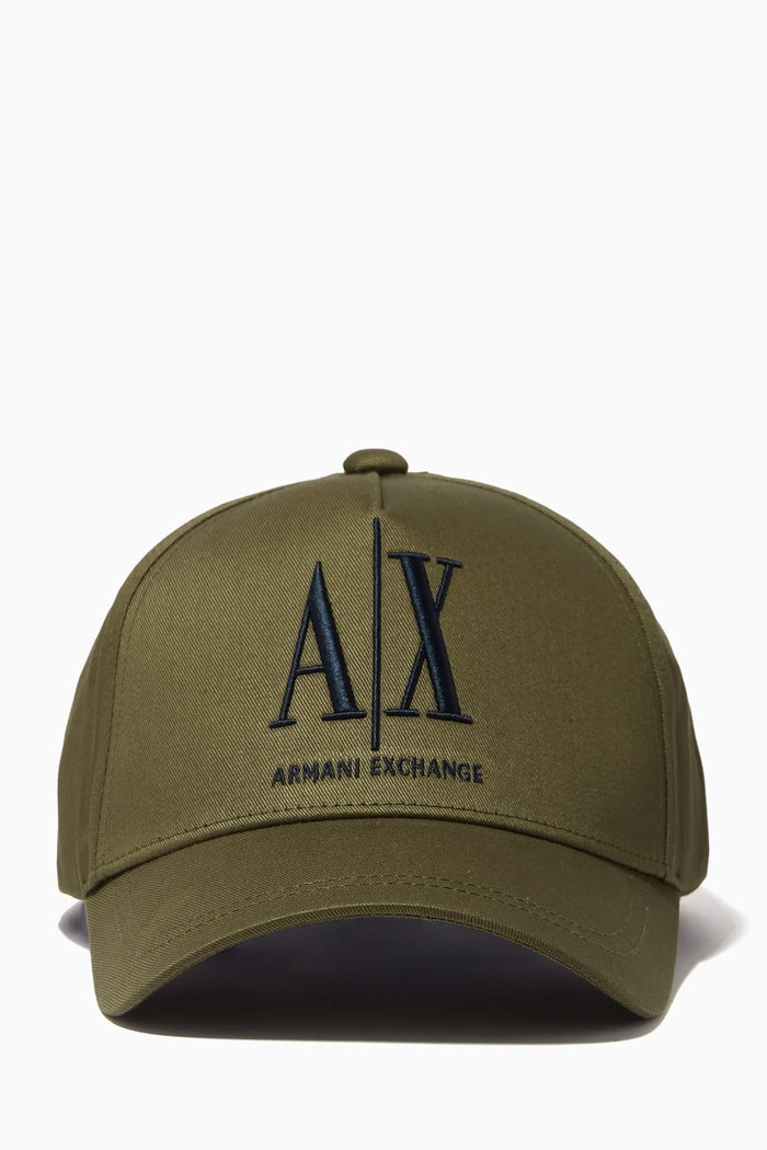 

Icon AX Logo Baseball Cap in Cotton Twill, Green