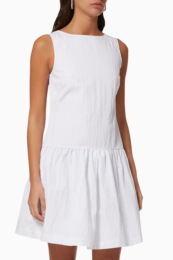 Textured Mini Dress, White
