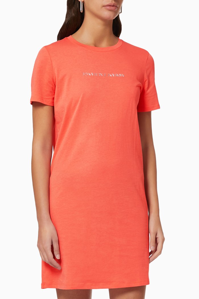 

Reverse Logo Cotton T-shirt Dress, Red