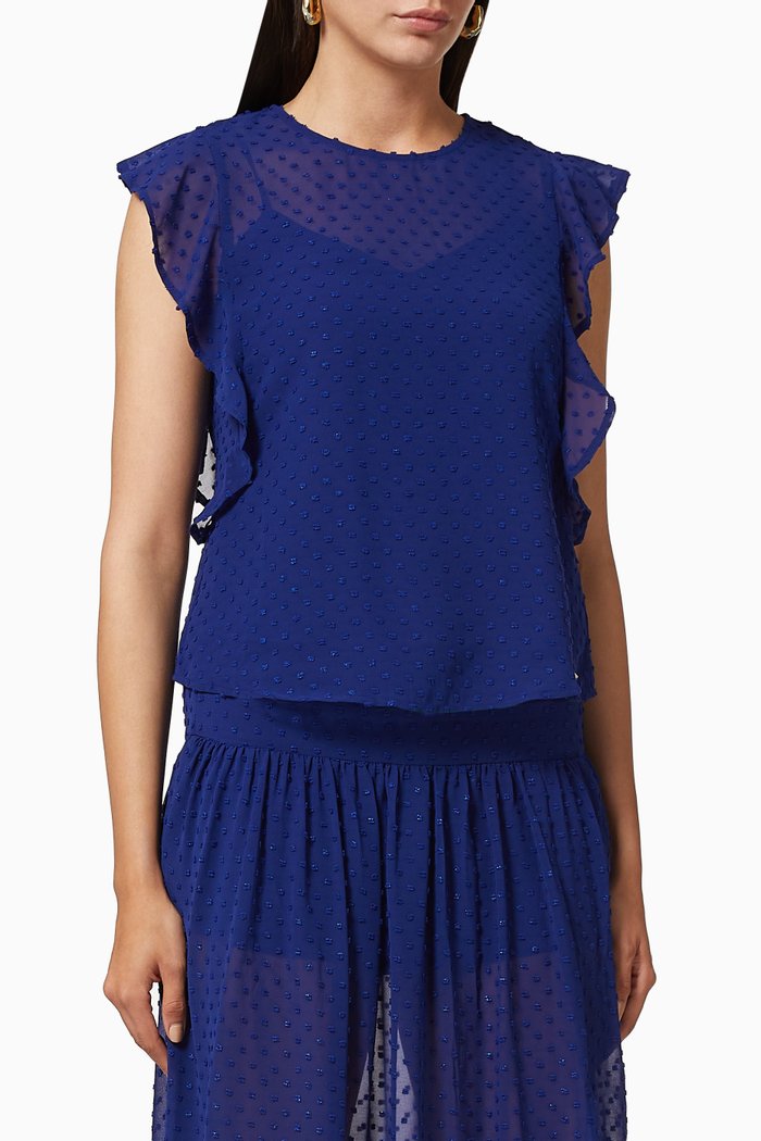 

Dobby Chiffon Top, Blue