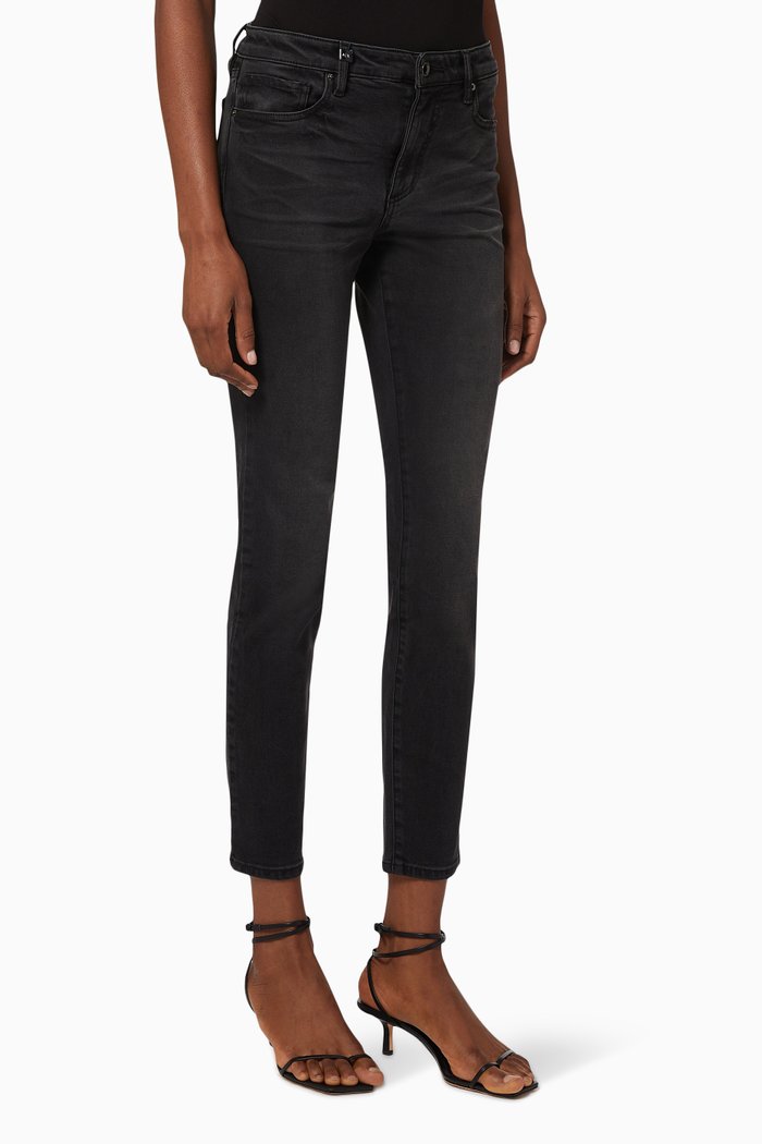 

J10 Super Skinny Cropped Jeans, Black
