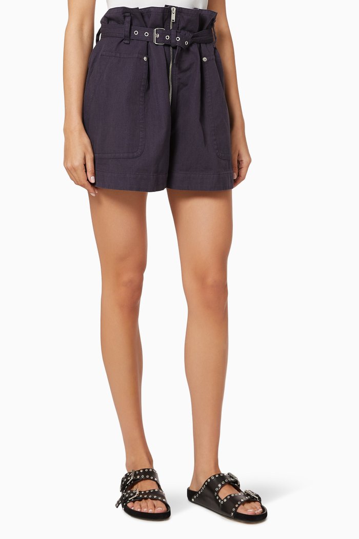 Parana Cotton Linen Shorts, Blue