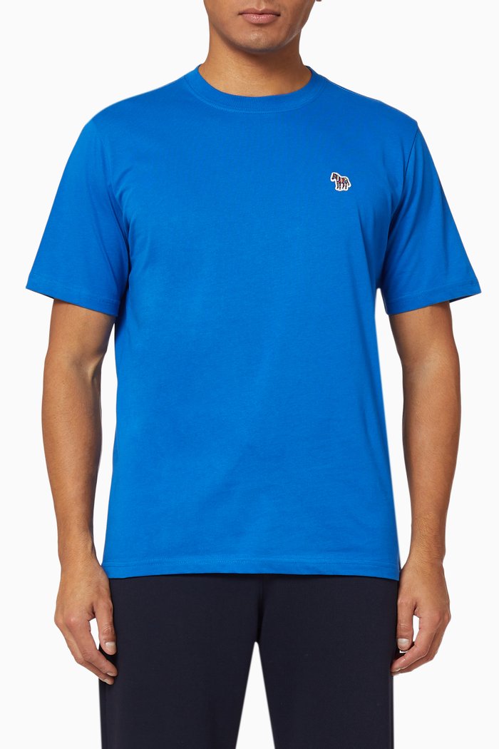 

Zebra Logo Organic Cotton T-Shirt, Blue