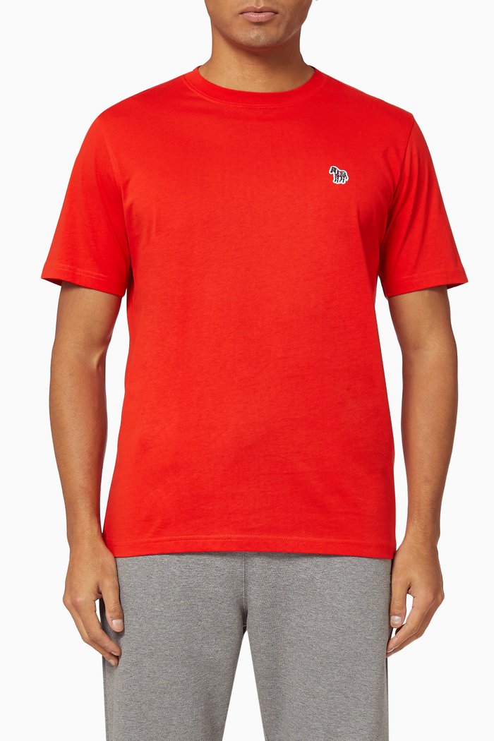 

Zebra Logo Organic Cotton T-Shirt, Red
