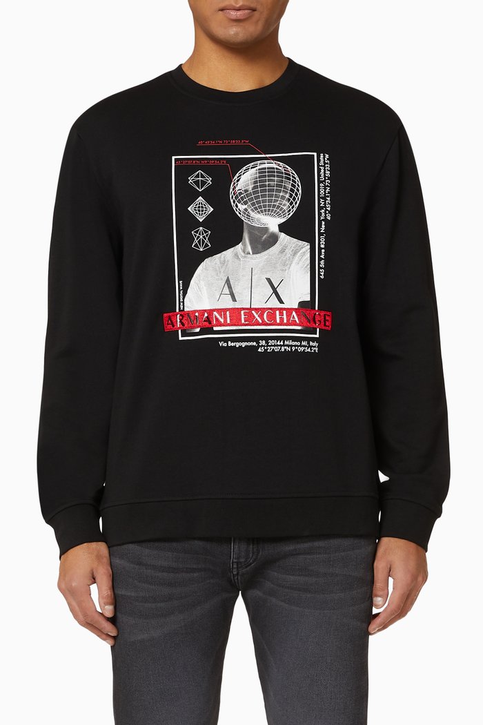 

Digital New Wave Fleece Jersey Sweatshirt, Black
