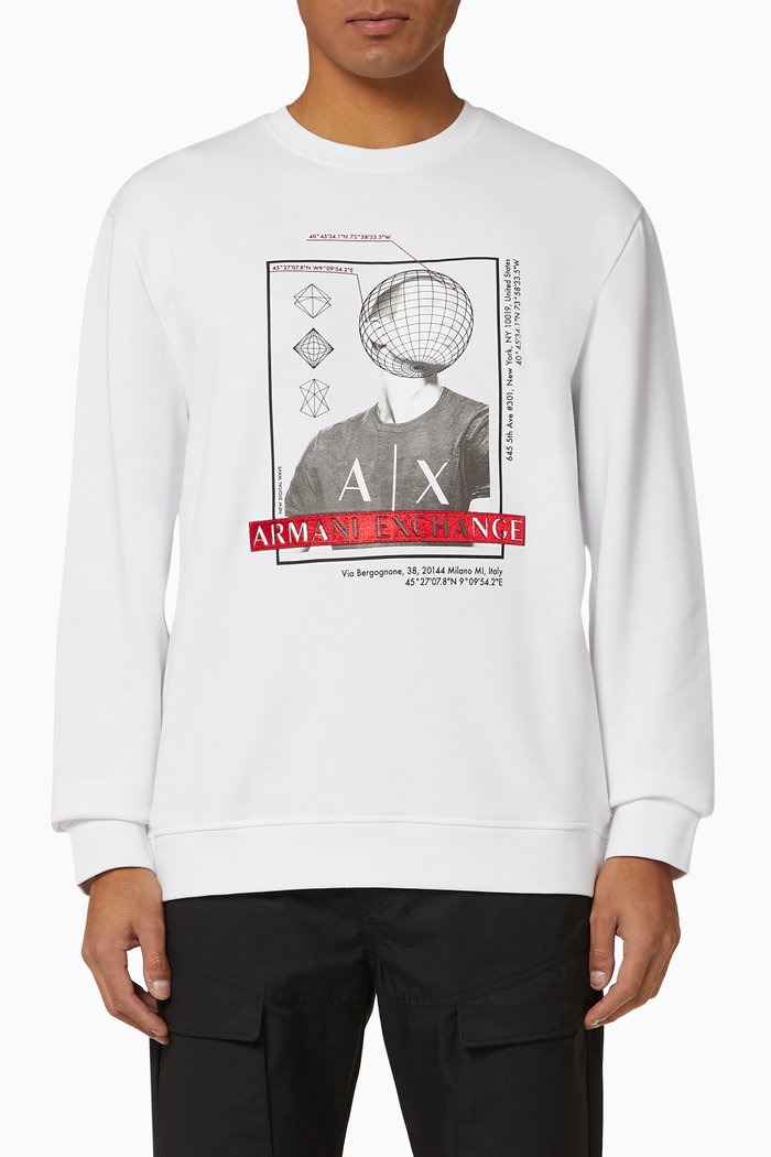 

Digital New Wave Fleece Jersey Sweatshirt, White