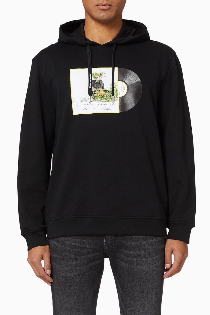 

National Geographic Cotton Hooded Sweatshirt, Black