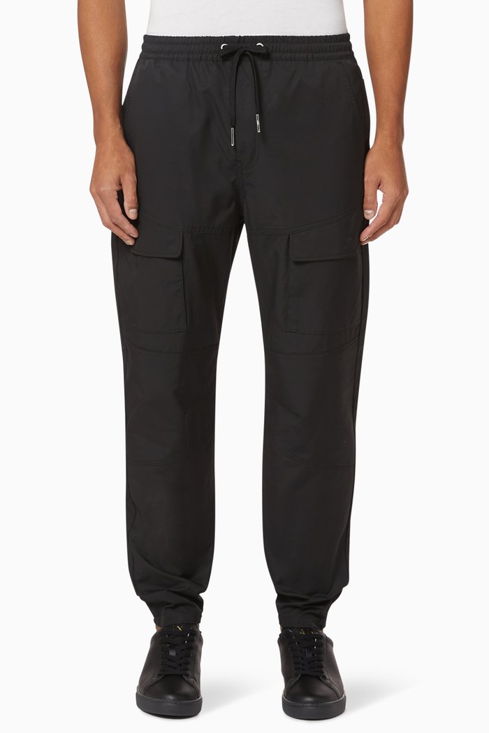 

Cotton Twill Cargo Pants, Black