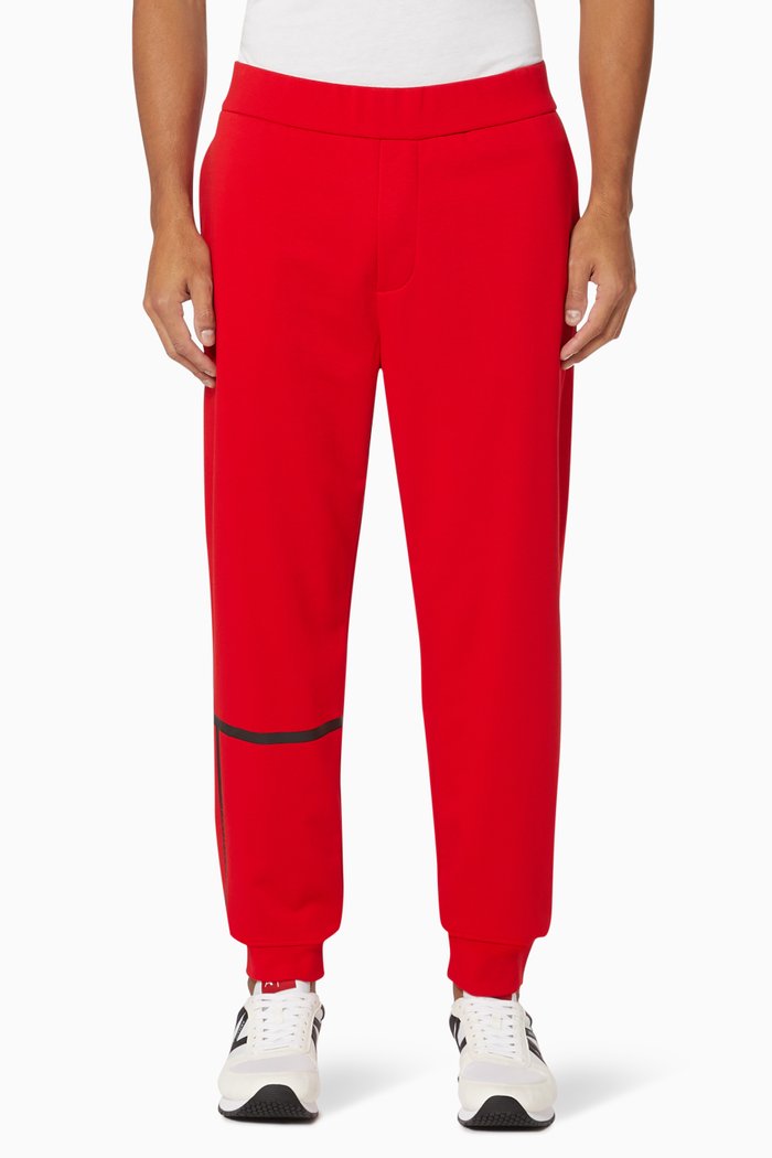 

Tape Logo French Terry Jogging Pants, Red