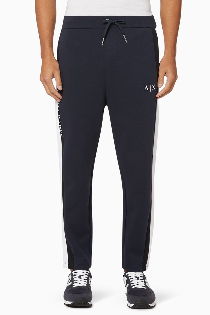 

Stripe Logo French Terry Jogging Pants, Blue