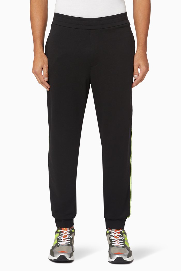 

Neon Logo Fleece Jersey Jogging Pants, Black