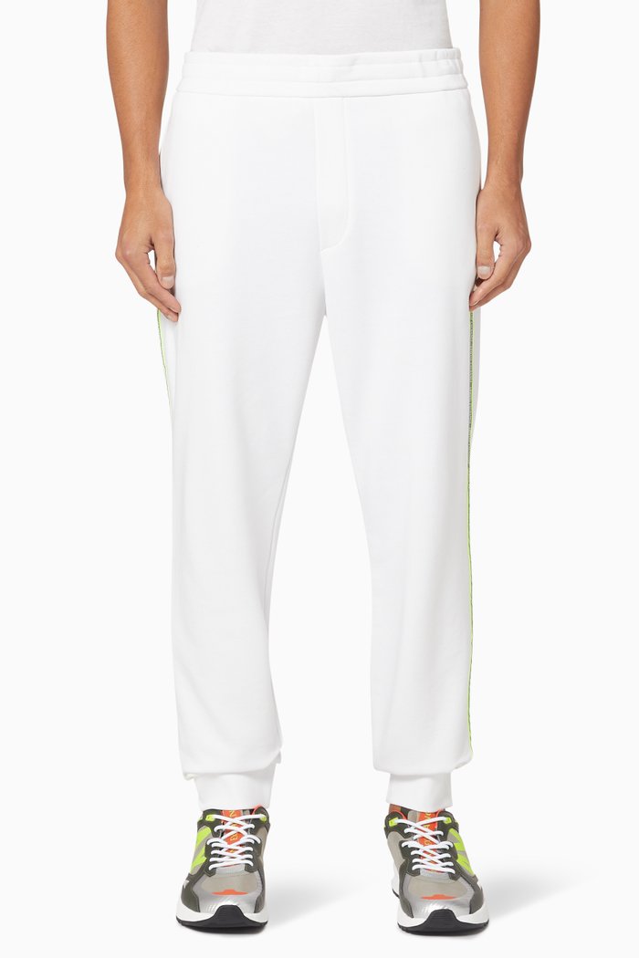 

Neon Logo Fleece Jersey Jogging Pants, White