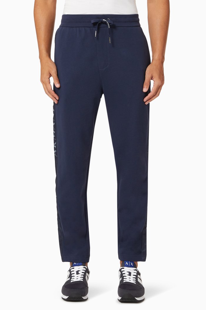 

AX Logo Tape Jersey Joggers, Black