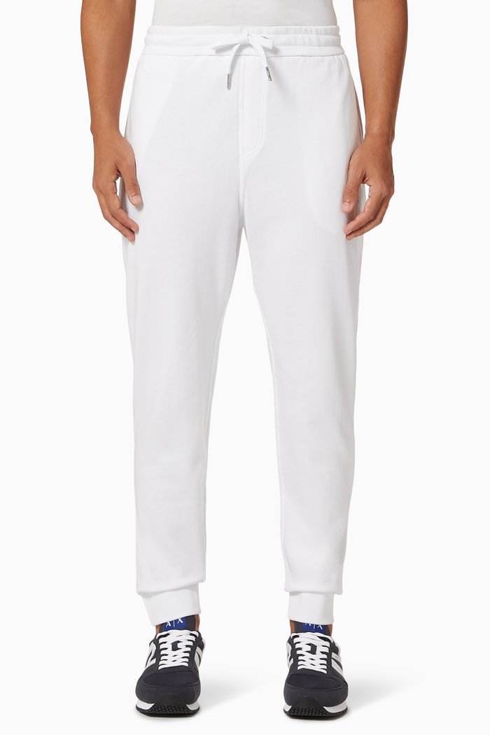 

AX Logo Jersey-fleece Joggers, White