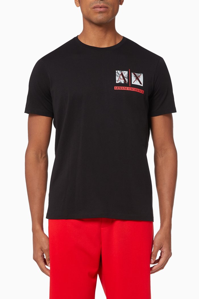 

Digital New Wave Logo Cotton T-shirt, Black