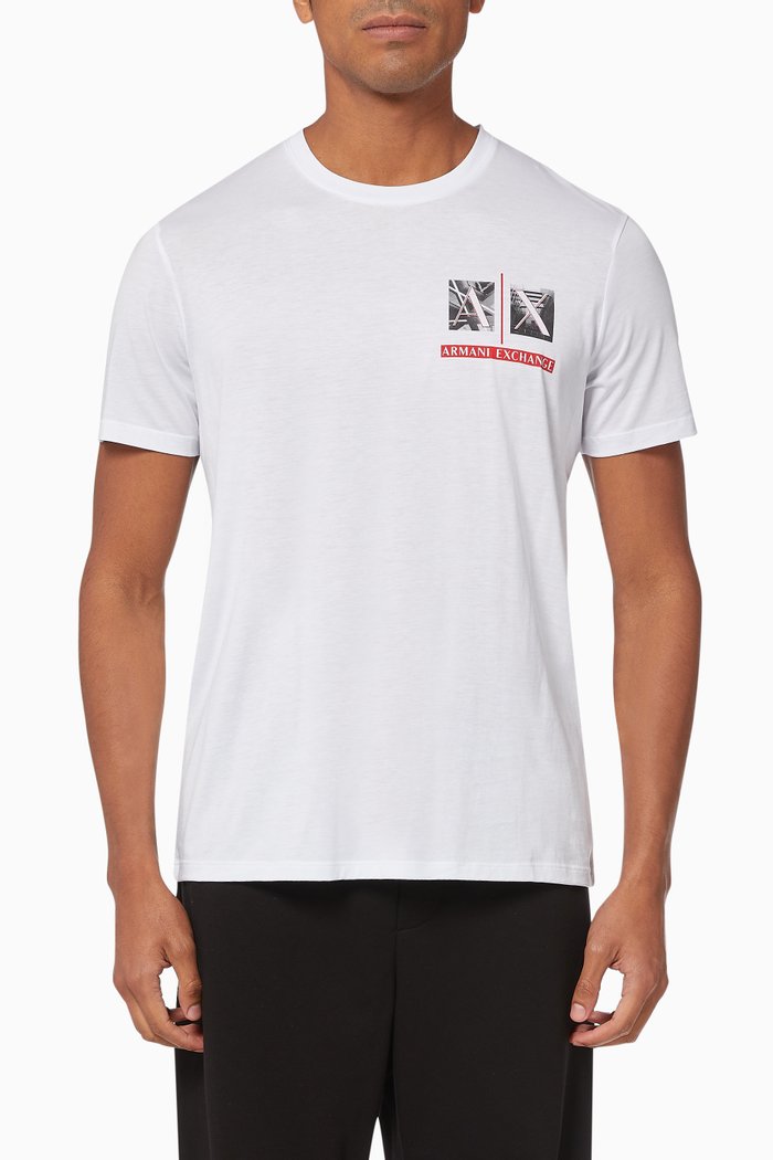 

Digital New Wave Logo Cotton T-shirt, White
