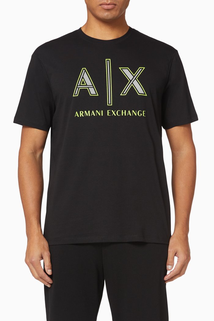 

AX Neon Logo Jersey T-Shirt, Black