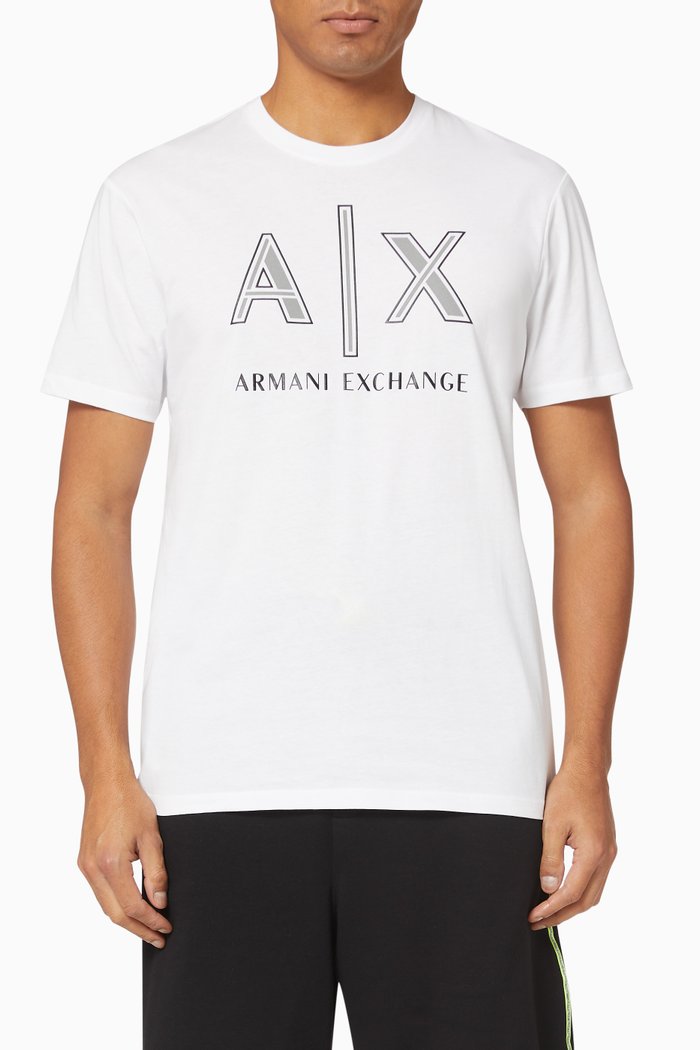 

AX Neon Logo Jersey T-Shirt, White