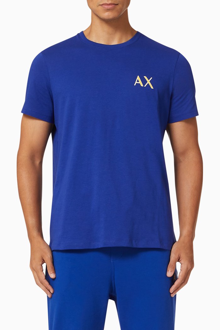 

AX Logo Cotton Jersey T-shirt, Blue