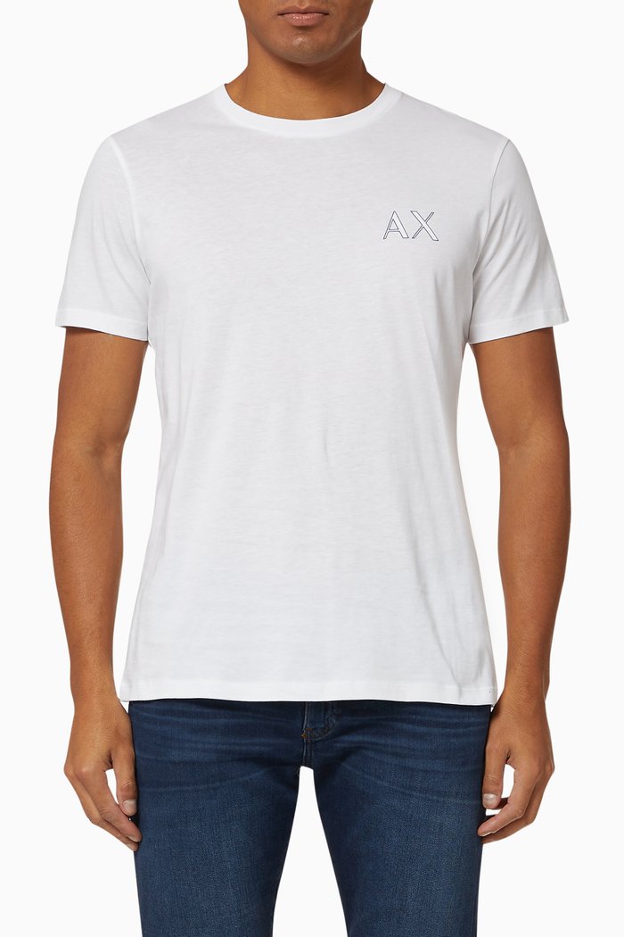 

AX Logo Cotton Jersey T-shirt, White