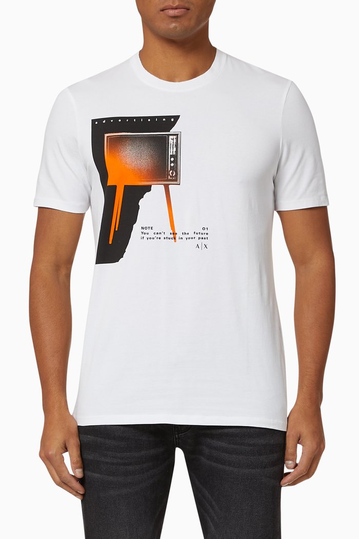 

Retro TV Jersey T-shirt, White