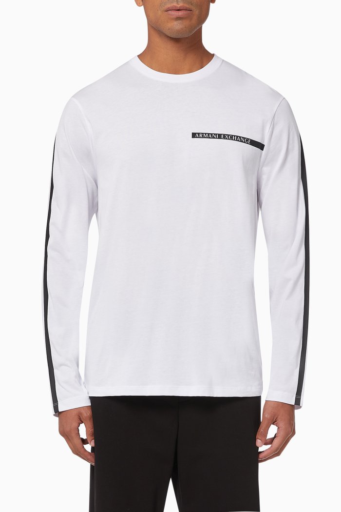 

Tape Logo Cotton T-Shirt, White