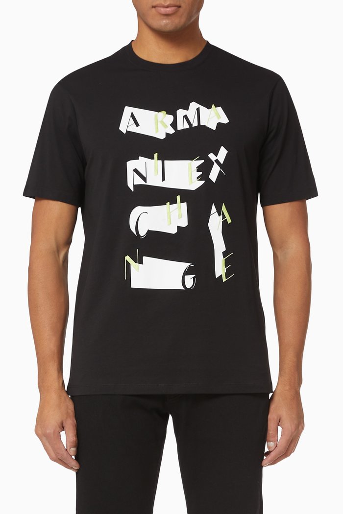 

Wavy Neon Logo T-shirt, Black