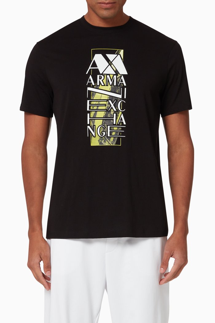 

Rectangle Block Logo Cotton T-shirt, Black