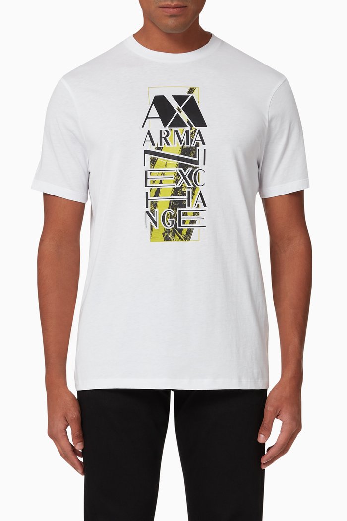 

Rectangle Block Logo Cotton T-shirt, White