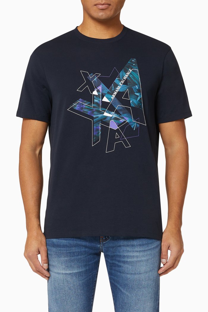 Logo Cotton T-shirt, Blue