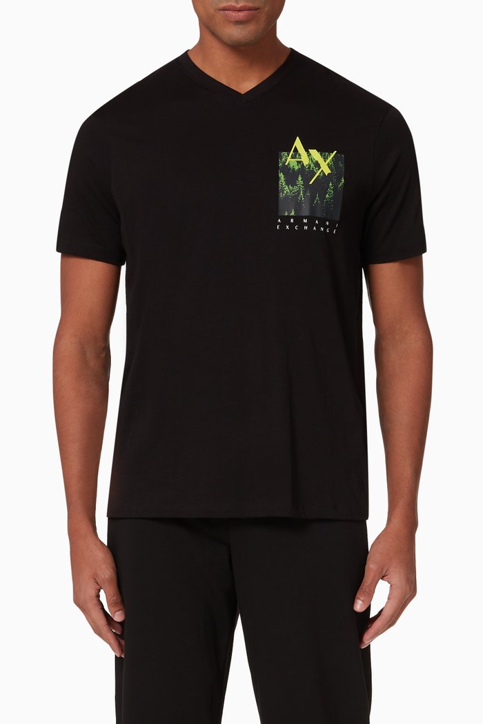 

Neon Logo Cotton T-shirt, Black