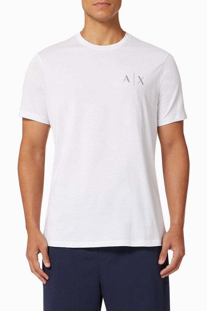 

AX Text Cotton Jersey T-shirt, White