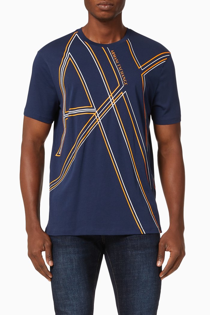 

AX Outline Cotton Jersey T-shirt, Black