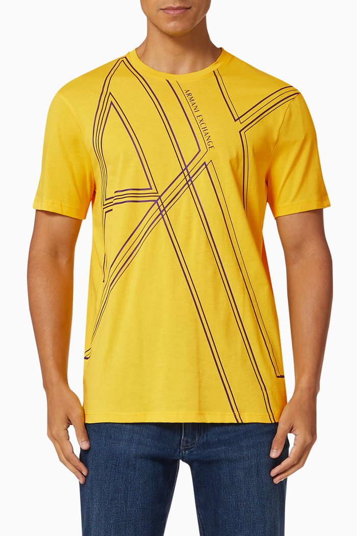 

AX Outline Cotton Jersey T-shirt, Yellow