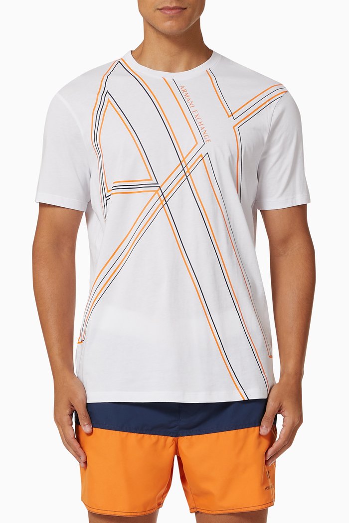 

AX Outline Cotton Jersey T-shirt, White
