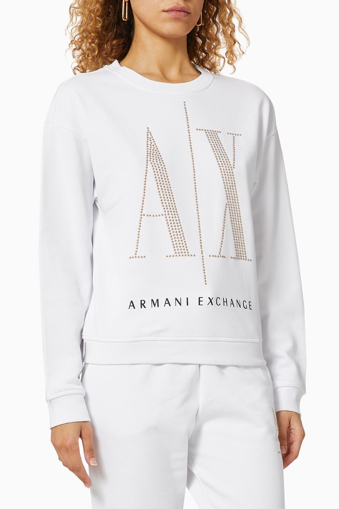 

Icon Logo Cotton Sweatshirt, White