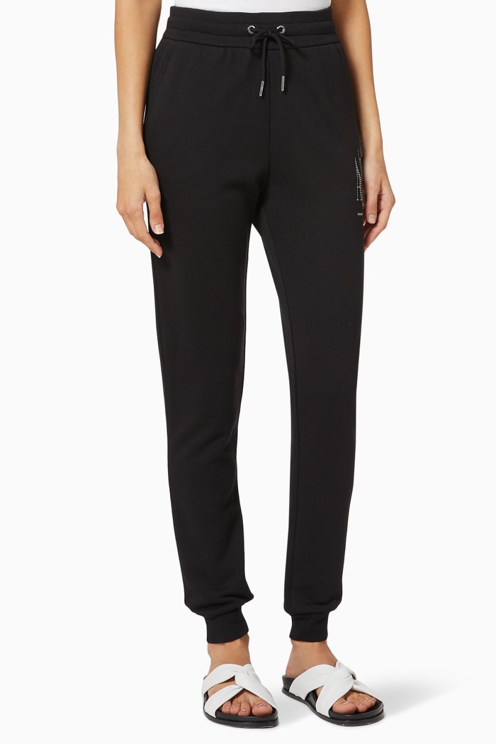 Icon Logo Cotton Jogging Pants, Black