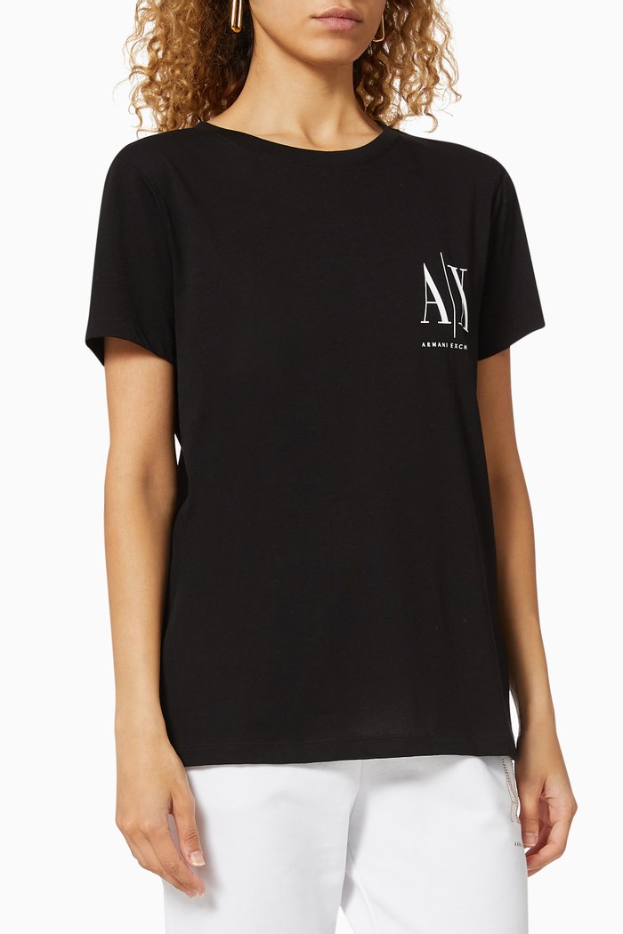 

Icon Logo Cotton T-shirt, Black