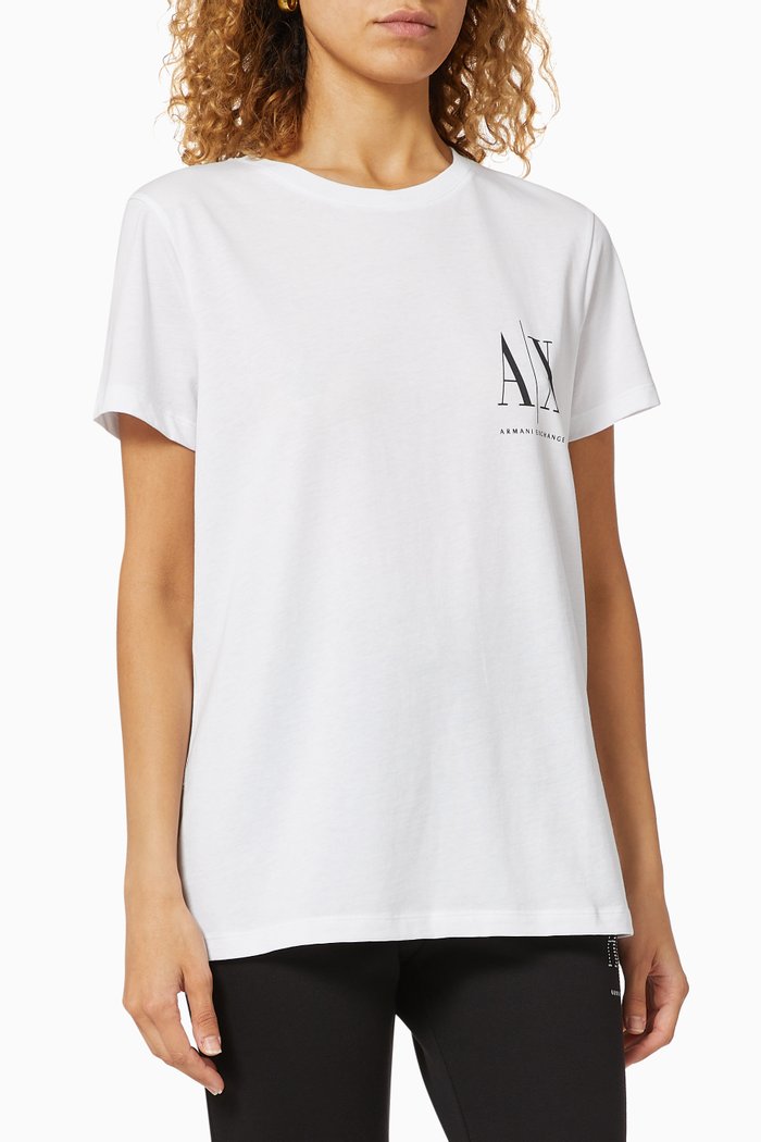 Icon Logo Cotton T-shirt, White