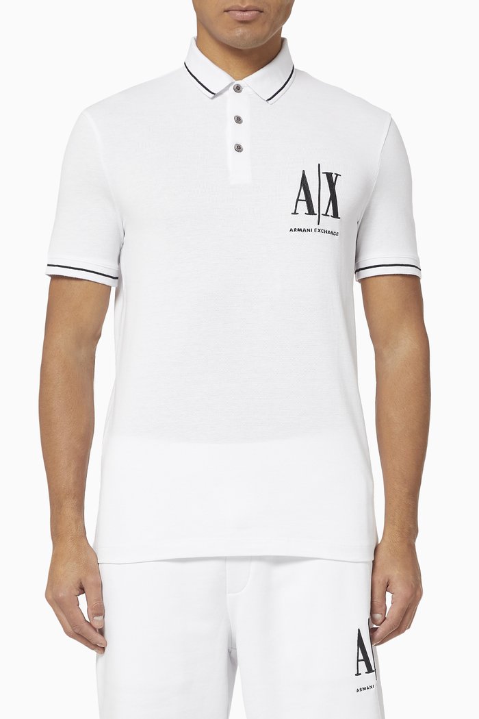 

Icon Logo Cotton Piqué Polo, White