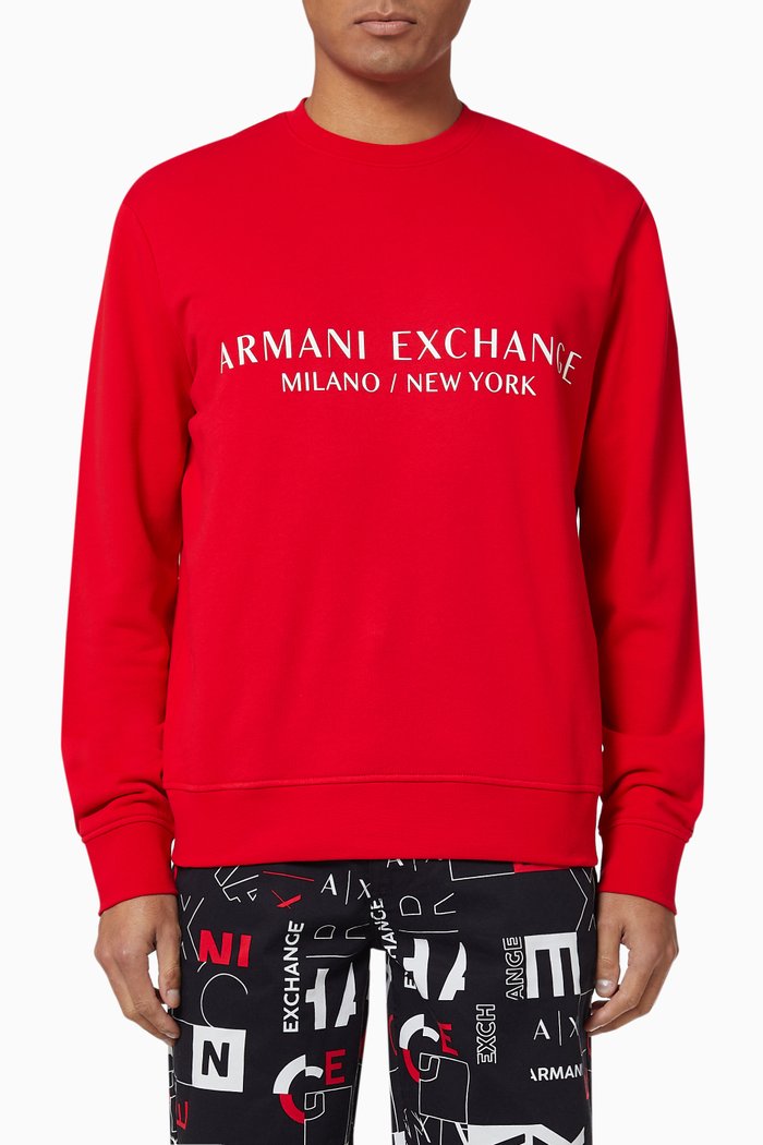 

Clean Logo Cotton Sweatshirt, Red