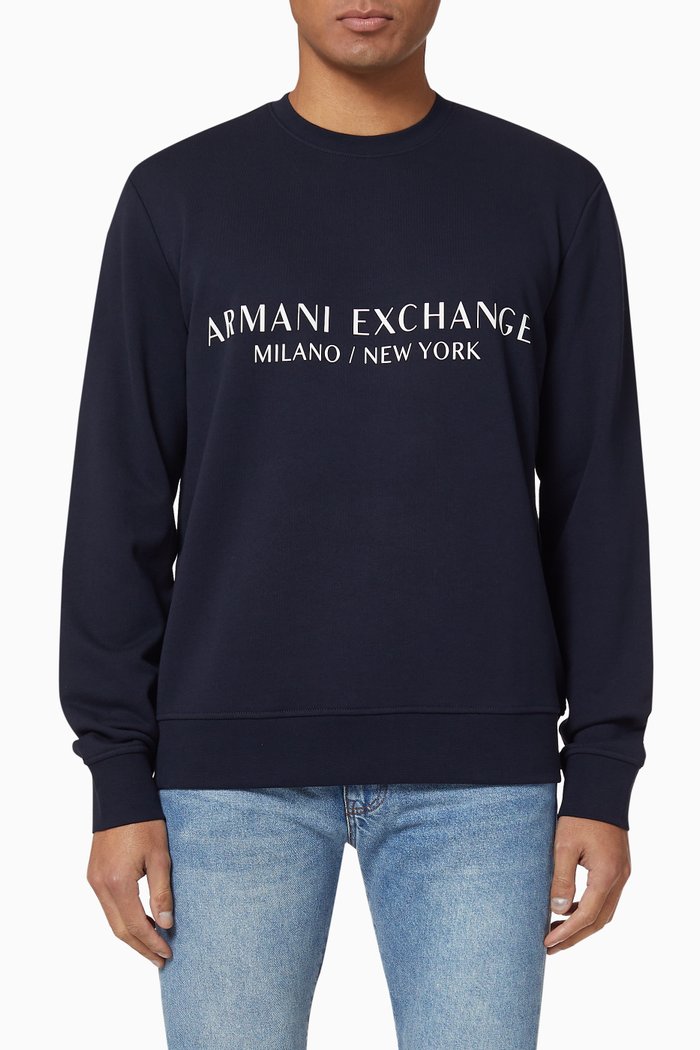 

Clean Logo Cotton Sweatshirt, Blue