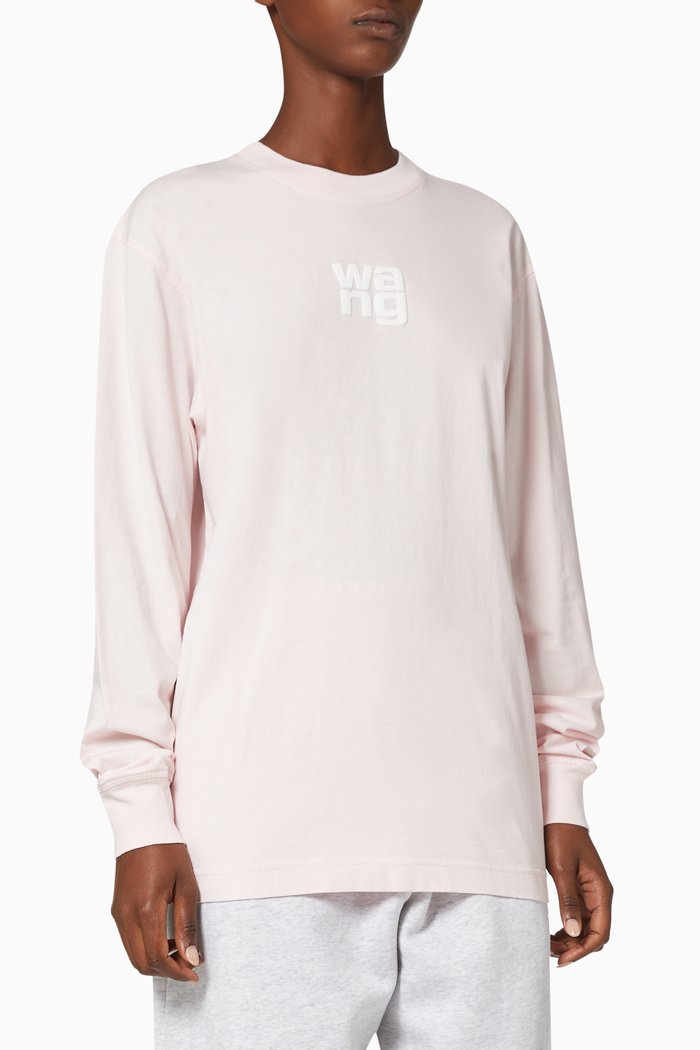 

Logo Print Cotton T-Shirt, Pink