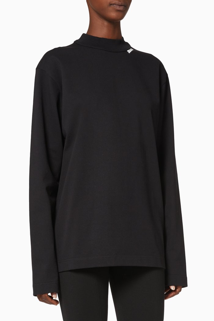 

Logo Detail Cotton T-Shirt, Black